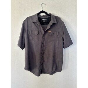 Orvis Classic Men XL Short Sleeve Button utility tech Shirt Gray Fishing outdoor